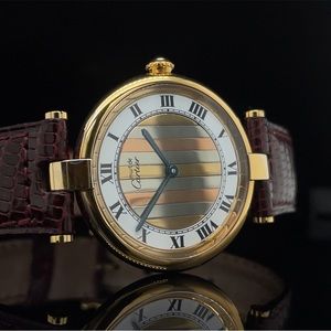 MUST DE CARTIER Vermeil 590003 Quartz Watch, 30mm, Unisex, Tri-tone Dial